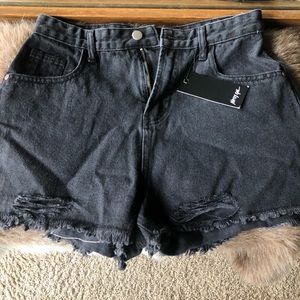 Nasty Gal black jean shorts